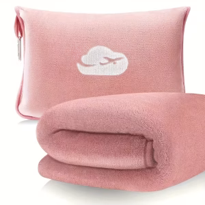 plush jacquard travel blanket pillow set soft 2 in 1 airplane compact foldable multi functional throw, all season with carrying case, luggage sleeve, backpack carabiner washable, musical theme, polyester, ideal for valentine's, thanksgiving, christmas, halloween, new year's